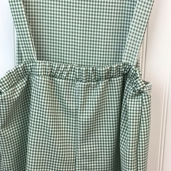Nasty Gal Green Gingham Romper Shorts Sz 4 - Picture 12 of 13